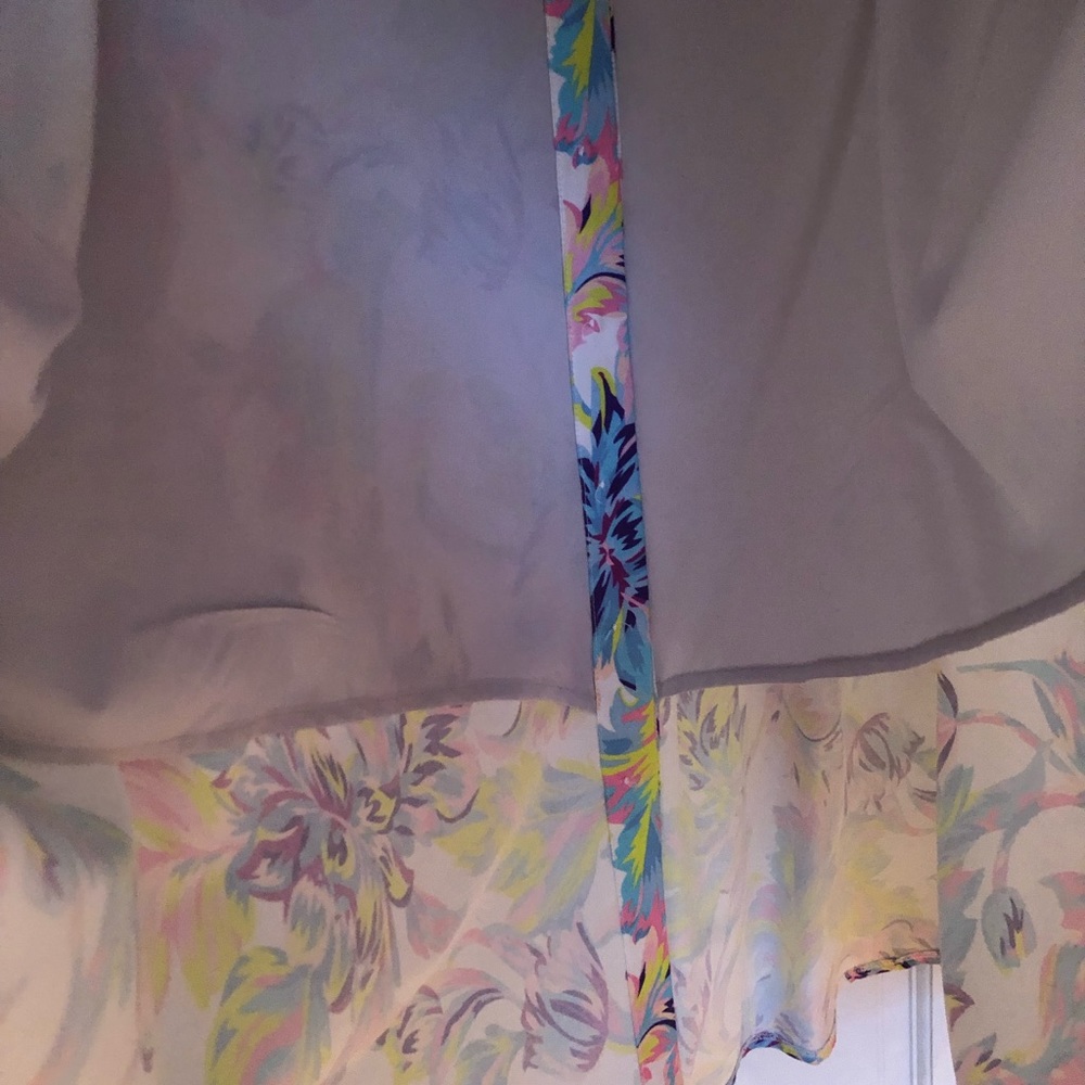 Abbey Glass, tie-wrap top and maxi skirt, small, covered buttons, skirt lined - Picture 12 of 13